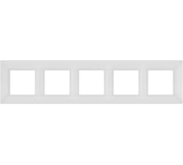 Рамка для розеток и выключателей ЭРА Elegance 14500501М на 5 постов, белый матовый Б0065820