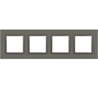 Рамка для розеток и выключателей ЭРА Elegance 14520416 на 4 поста, металл, титан Б0065845