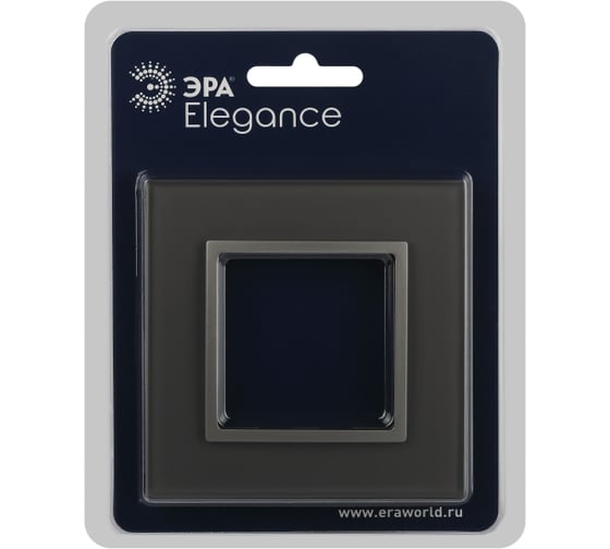 Рамка для розеток и выключателей ЭРА Elegance 14510116 на 1 пост, стекло, титан Б0065833