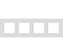 Рамка для розеток и выключателей ЭРА Elegance 14501401М Classic, на 4 поста, белый матовый Б0065828