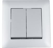 Выключатель MAKEL 2-клавишный СП KAREA RIZZ 10А IP20 сереб. 88065003