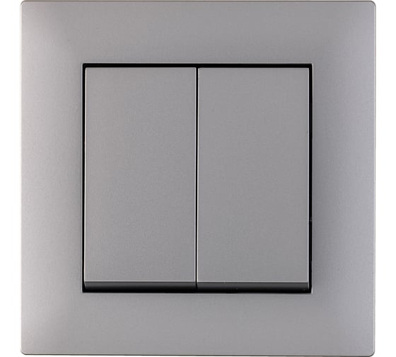 Выключатель MAKEL 2-клавишный СП KAREA RIZZ 10А IP20 сереб. 88065003