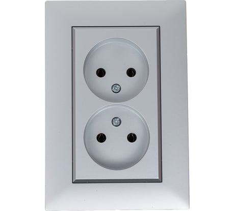 Розетка MAKEL 2-я без заземления СП KAREA RIZZ 16А IP20 сереб. 88065017