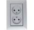 Розетка MAKEL 2-я без заземления СП KAREA RIZZ 16А IP20 сереб. 88065017 1