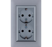 Розетка MAKEL 2-я с заземлением СП KAREA RIZZ 16А IP20 сереб. 88065082