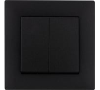 Выключатель MAKEL 2-клавишный СП KAREA RIZZ 10А IP20 черн. 88054003
