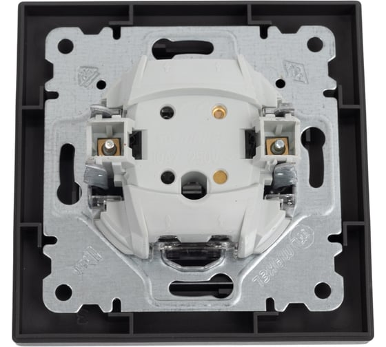 Выключатель MAKEL 1-клавишный СП KAREA RIZZ 10А IP20 черн. 88054001