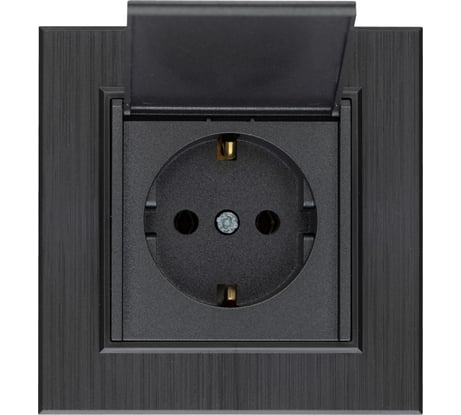 Розетка MAKEL с заземлением и крышкой СП KAREA LINE STAR 16А IP20 дым. металлик. 86050029