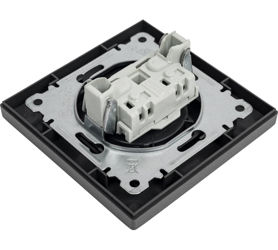 Розетка MAKEL без заземления СП KAREA RIZZ 16А IP20 дым. металлик 88050022
