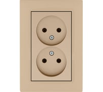Розетка MAKEL 2-я без заземления СП KAREA RIZZ 16А IP20 крем. 88010017