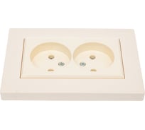 Розетка MAKEL 2-я без заземления СП KAREA RIZZ 16А IP20 крем. 88010017