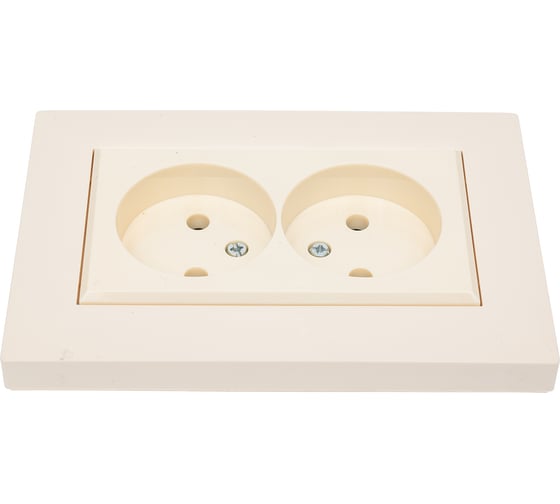 Розетка MAKEL 2-я без заземления СП KAREA RIZZ 16А IP20 крем. 88010017
