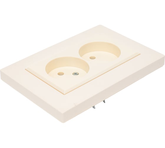 Розетка MAKEL 2-я без заземления СП KAREA RIZZ 16А IP20 крем. 88010017