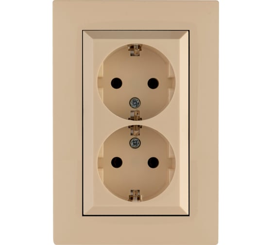 Розетка MAKEL 2-я с заземлением СП KAREA RIZZ 16А IP20 крем. 88010082
