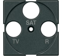 Лицевая панель для розеток Bticino Axolute TV + FM + SAT, цвет антрацит HS4207