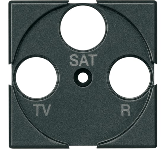 Лицевая панель для розеток Bticino Axolute TV + FM + SAT, цвет антрацит HS4207