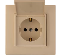 Розетка MAKEL с заземлением и крышкой СП KAREA RIZZ 16А IP20 крем. 88010029