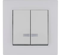 Выключатель MAKEL 2-клавишный СП KAREA RIZZ 10А IP20 с подсветкой бел. 88001023