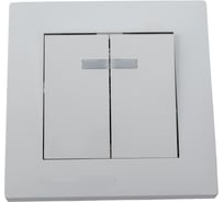 Выключатель MAKEL 2-клавишный СП KAREA RIZZ 10А IP20 с подсветкой бел. 88001023