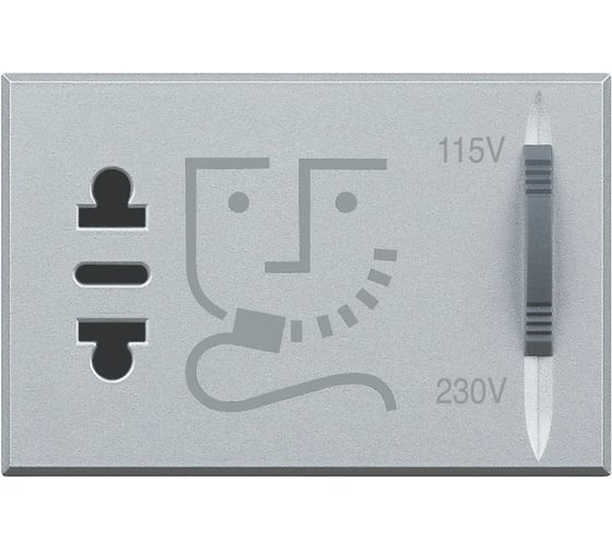 Розетка для бритв Bticino Axolute с изолированным трансформатором, алюминий HC4177