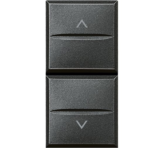 Кнопка двойная с блокировкой Bticino Axolute 1Р (NO) + 1Р (NO) 10 А 250 В~, цвет антрацит HS4037 1