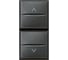 Кнопка двойная с блокировкой Bticino Axolute 1Р (NO) + 1Р (NO) 10 А 250 В~, цвет антрацит HS4037 1