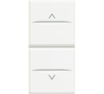 Кнопка двойная с блокировкой Bticino Axolute 1Р (NO) + 1Р (NO) 10 А 250 В~, цвет белый HD4037