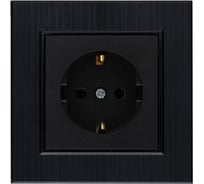 Розетка MAKEL с заземлением СП KAREA LINE STAR 16А IP20 черн. 86054028