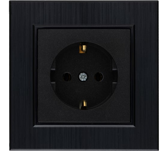 Розетка MAKEL с заземлением СП KAREA LINE STAR 16А IP20 черн. 86054028 1