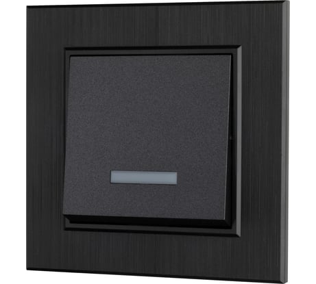 Выключатель MAKEL 1-клавишный СП KAREA LINE STAR 10А IP20 с подсветкой дым. металлик. 86050021