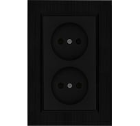 Розетка MAKEL 2-я без заземления СП KAREA LINE STAR 16А IP20 черн. 86054017