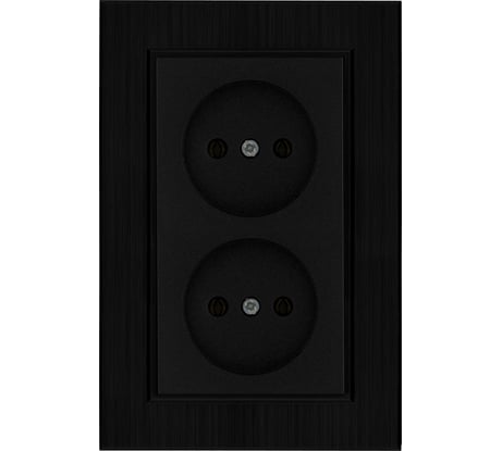 Розетка MAKEL 2-я без заземления СП KAREA LINE STAR 16А IP20 черн. 86054017