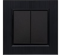 Выключатель MAKEL 2-клавишный СП KAREA LINE STAR 10А IP20 черн. 86054003