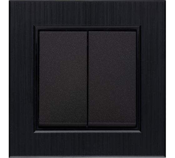 Выключатель MAKEL 2-клавишный СП KAREA LINE STAR 10А IP20 черн. 86054003 1
