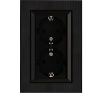 Розетка MAKEL 2-я с заземлением СП KAREA LINE STAR 16А IP20 черн. 86054082