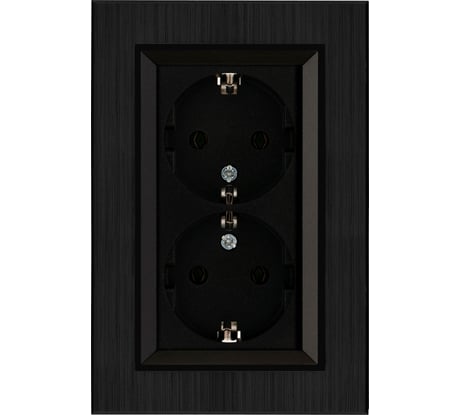 Розетка MAKEL 2-я с заземлением СП KAREA LINE STAR 16А IP20 черн. 86054082