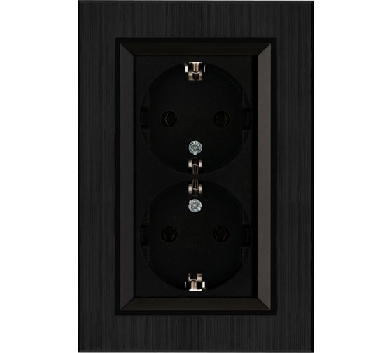 Розетка MAKEL 2-я с заземлением СП KAREA LINE STAR 16А IP20 черн. 86054082