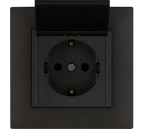 Розетка MAKEL с заземлением и крышкой СП KAREA RIZZ 16А IP20 дым. металлик 88050029