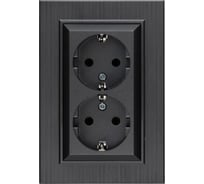 Розетка MAKEL 2-я с заземлением СП KAREA LINE STAR 16А IP20 дым. металлик. 86050082