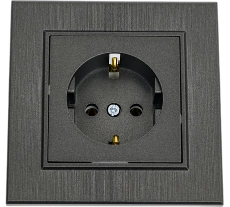 Розетка MAKEL с заземлением СП KAREA LINE STAR 16А IP20 дым. металлик. 86050028