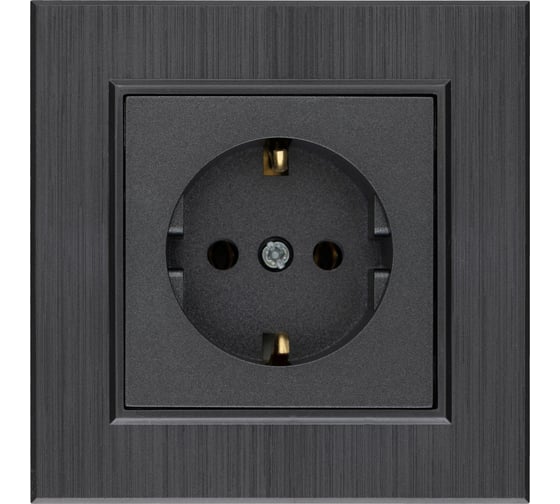 Розетка MAKEL с заземлением СП KAREA LINE STAR 16А IP20 дым. металлик. 86050028 1