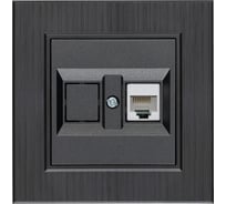 Розетка компютерная MAKEL CAT5 + гнездо СП KAREA LINE STAR IP20 дым. металлик. 86050035