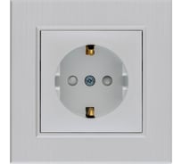 Розетка MAKEL с заземлением СП KAREA LINE STAR 16А IP20 жемчужный. 86100028
