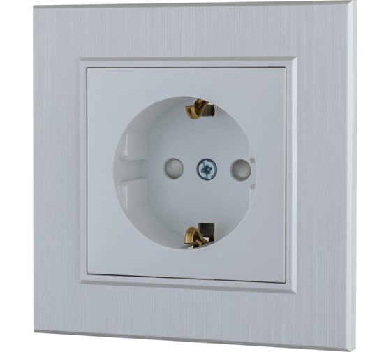 Розетка MAKEL с заземлением СП KAREA LINE STAR 16А IP20 жемчужный. 86100028