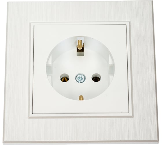 Розетка MAKEL с заземлением СП KAREA LINE STAR 16А IP20 жемчужный. 86100028 1