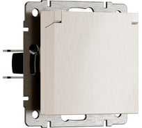 Розетка влагозащищенная с заземлением с защитной крышкой и шторками WERKEL (перламутровый рифленый) a069601