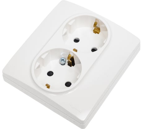 Розетка двойная с заземлением Legrand - Inspiria - со шторками в сборе 16А 250В безвинтовые зажимы - белый 673755