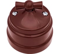 Выключатель 1-клавишный поворотный проходной Bylectrica 10А, ОУ, серия РЕТРО, коричневый (А510-2296) А610-2296 коричневый