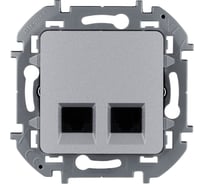 Розетка компьютерная двойная Legrand RJ45 категория 5e UTP - Inspiria - алюминий 673837