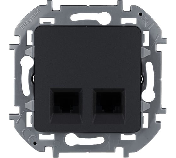 Розетка компьютерная двойная Legrand RJ45 категория 5e UTP - Inspiria - антрацит 673838 1